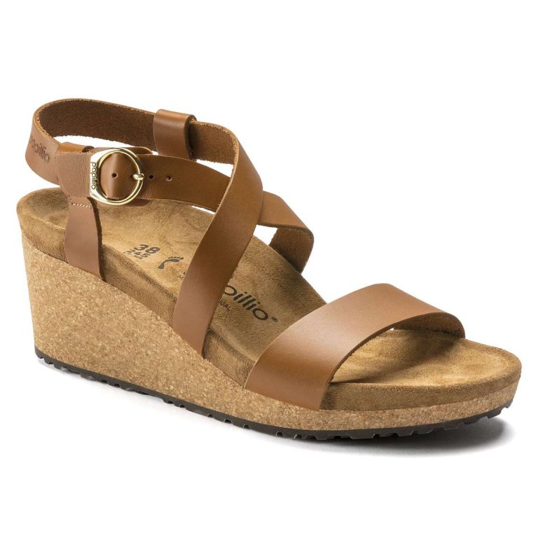 Birkenstock Sibyl Leather Multi Strap Sandals Brown | MwbblIxQvyz
