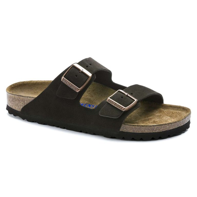 Birkenstock Arizona Soft Footbed Suede Leather Two Strap Sandals Yellow | zrlofhbpSMr
