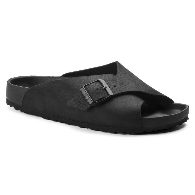 Birkenstock Arosa Leather Two Strap Sandals Black | 5y7RoSL3dur
