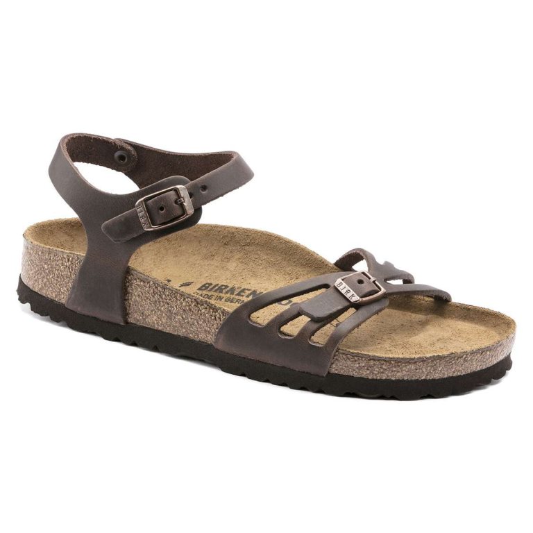 Birkenstock Bali Oiled Leather Two Strap Sandals Brown | HBR663b49ty