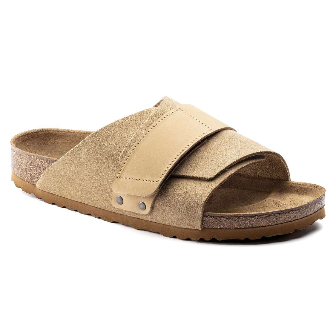 Birkenstock Kyoto Nubuck/Suede Leather Two Strap Sandals Brown | IDfQQJzbmsp