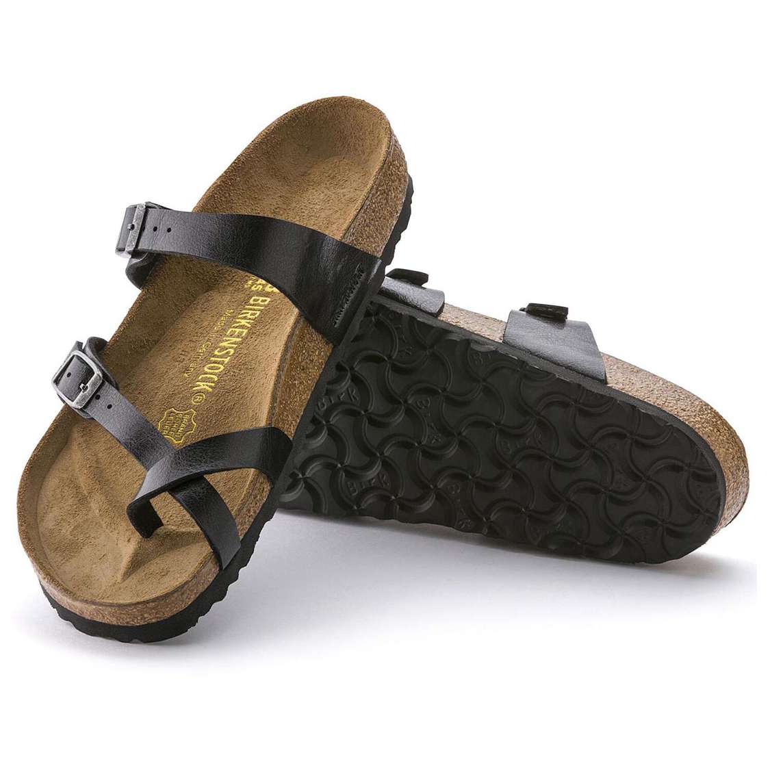 Birkenstock Mayari Birko-Flor Two Strap Sandals Black | Pgw7cAp2iHN